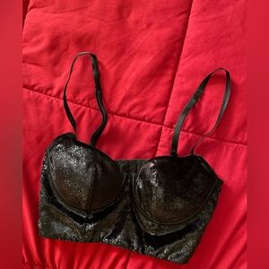 Victoria's Secret Black shiny Bralette 32B